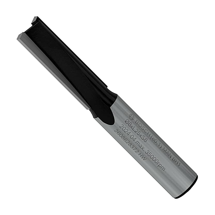 Bosch 8 mm Pro Router Straight Bit (2 Flute), 2 608 628 372