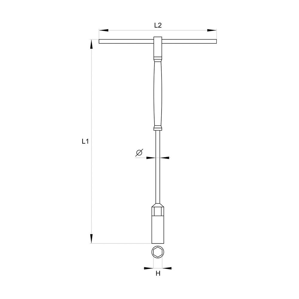Yato 8 mm T-Type Deep Socket Wrench with Rotary Handle, YT-1552