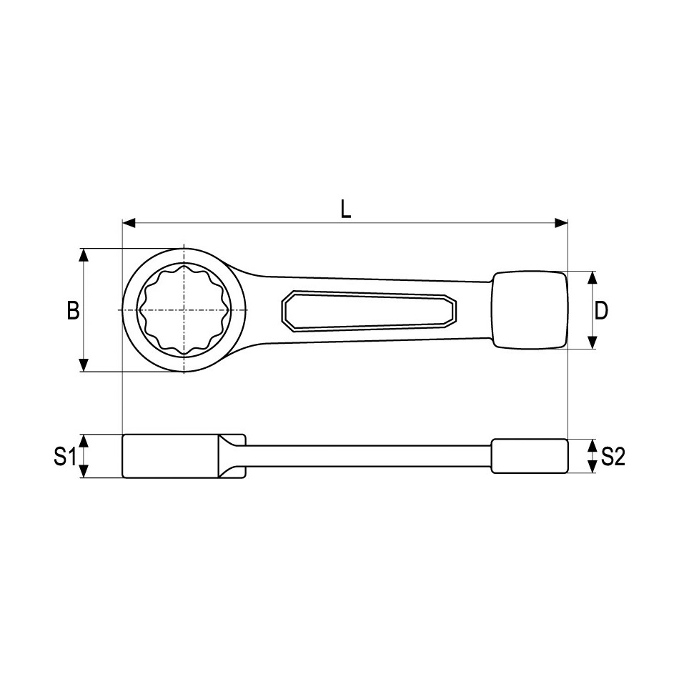 Yato 55 mm Ring Impact Wrench, YT-1610 — view 2