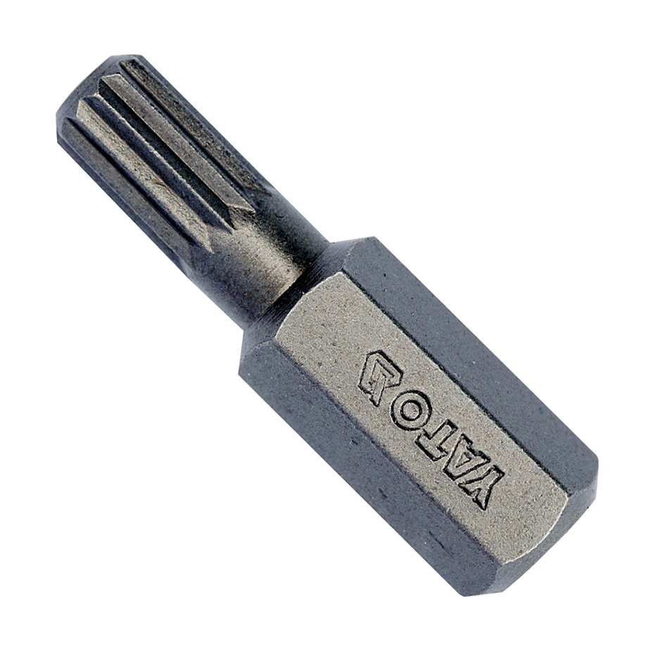 Yato M6 x 30 mm Length Spline Impact Screwdrivers Bits (Pack of 10 Pcs), YT-78191