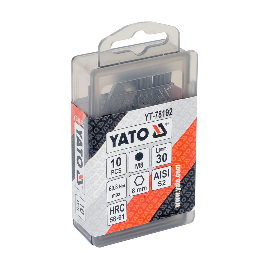 Yato M8 x 30 mm Length Spline Impact Screwdrivers Bits (Pack of 10 Pcs), YT-78192 — view 2