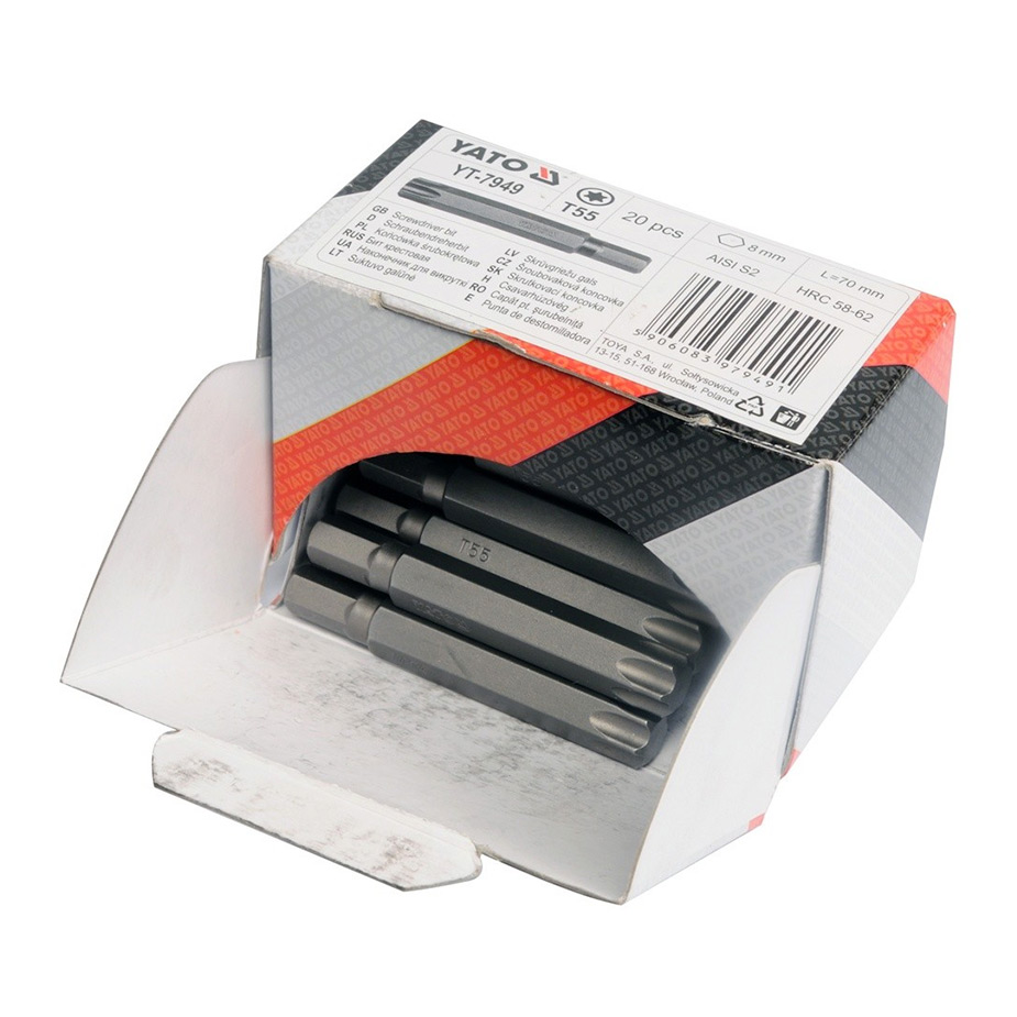 Yato 50 mm (Length) x 5 mm (Blade Dia.) Slotted Screwdrivers Bits (Pack of 50 Pcs), YT-7842
