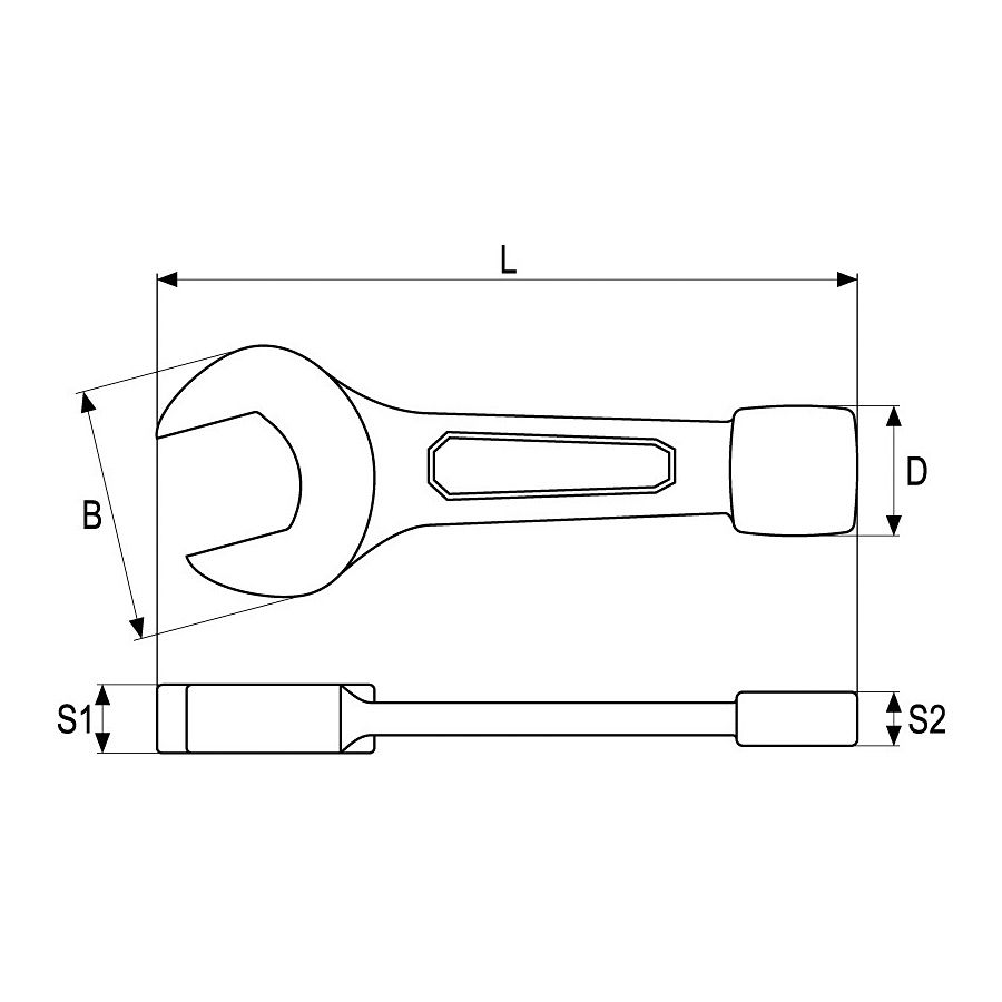 Yato 27 mm Open End Impact Wrench, YT-1615