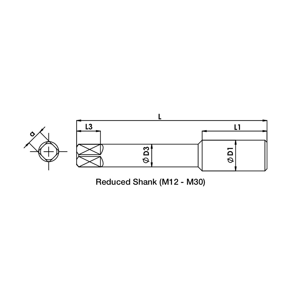 Totem Metric Standard Thread M52 x 5.0 Pitch HSS Hand Taps (Set of 3 Pcs)