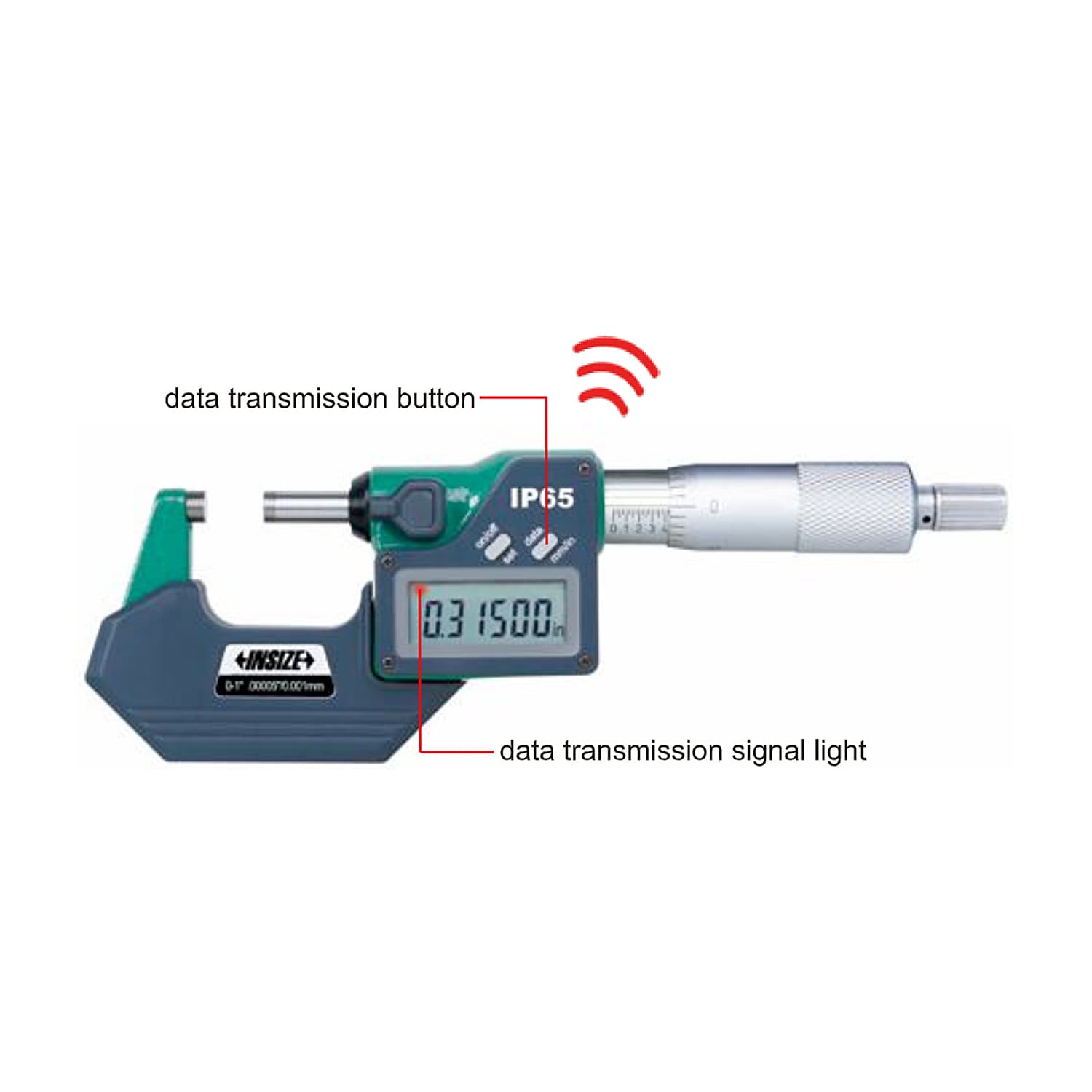 Insize 150 - 175 mm Wireless Waterproof Digital Outside Micrometer, 3112-175WL — view 3