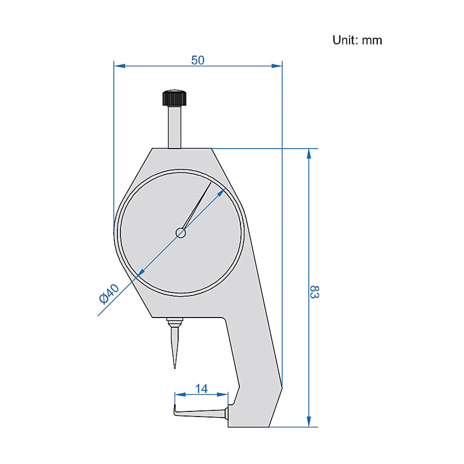 Insize 0 - 10 mm Thickness Gauge with Pointed Tips, 2864-10 — view 2