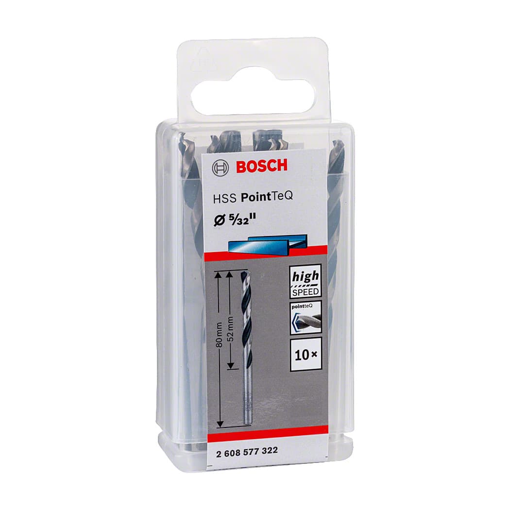 Bosch 5/32 Inch HSS Metal Drill Bits PointTeQ Range (Pack of 10 Pcs), 2 608 577 322