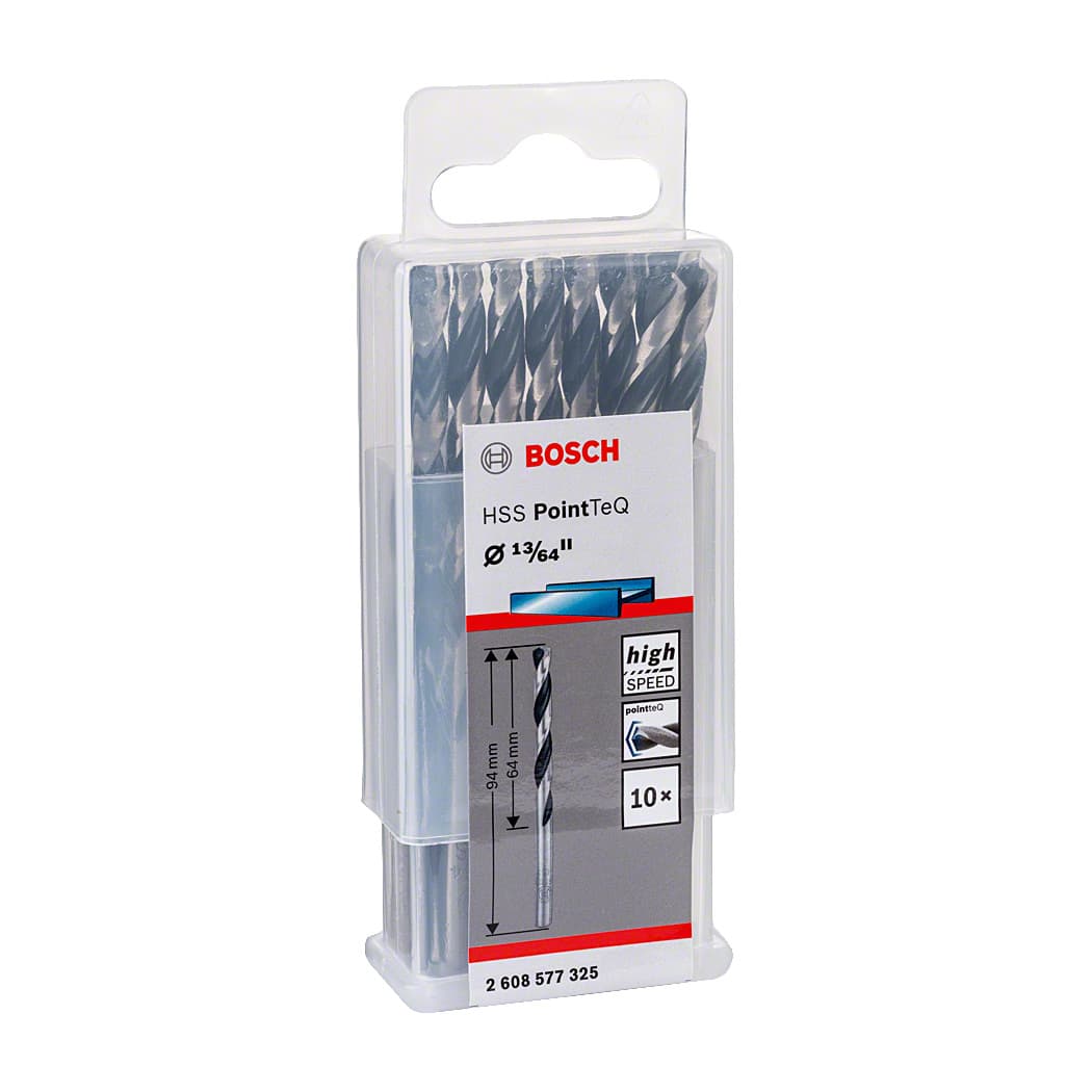 Bosch 13/64 Inch HSS Metal Drill Bits PointTeQ Range (Pack of 10 Pcs), 2 608 577 325