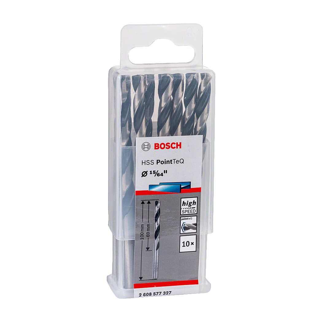 Bosch 15/64 Inch HSS Metal Drill Bits PointTeQ Range (Pack of 10 Pcs), 2 608 577 327