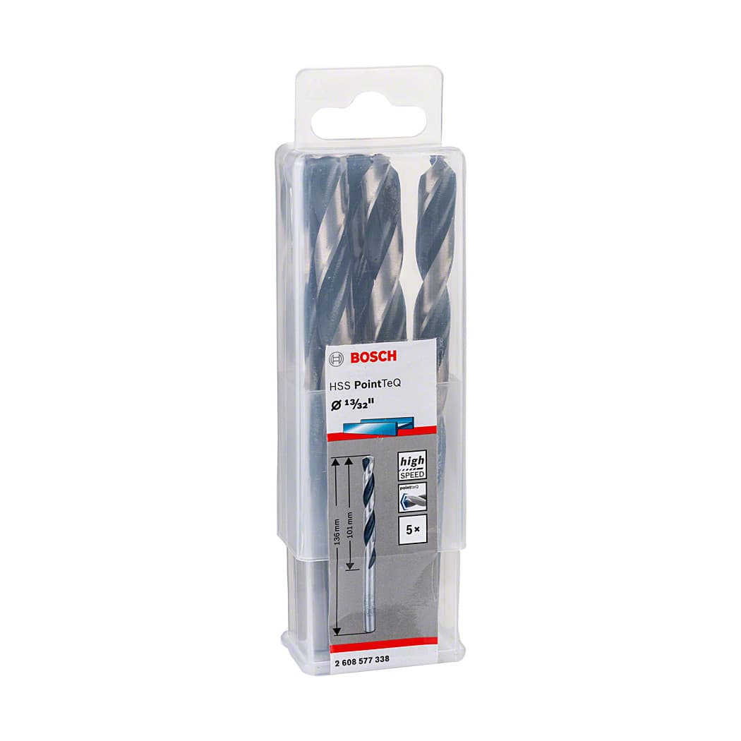 Bosch 13/32 Inch HSS Metal Drill Bits PointTeQ Range (Pack of 5 Pcs), 2 608 577 338 — view 2