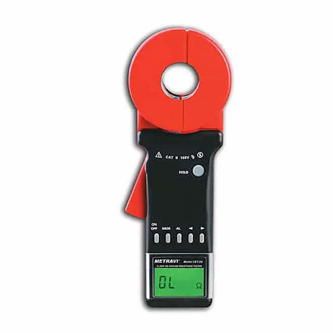 Metravi 4 Digits / 0.01Ohm - 1500Ohm Resistance Range Clamp On Ground Resistance Tester With Round Jaw, CET-04 — view 1