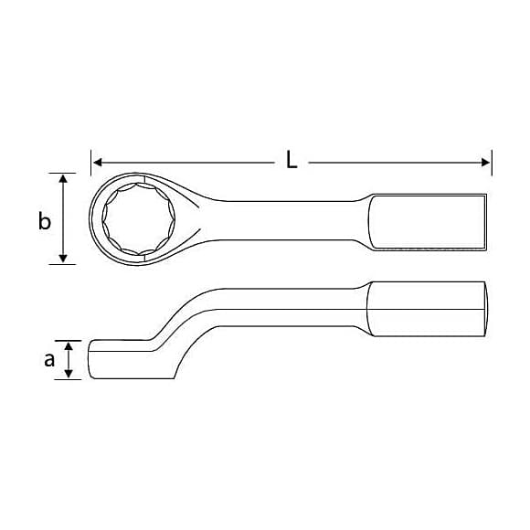 Taparia 75 mm Slogging Ring Offset Spanner With Box Handle, SSROB 75