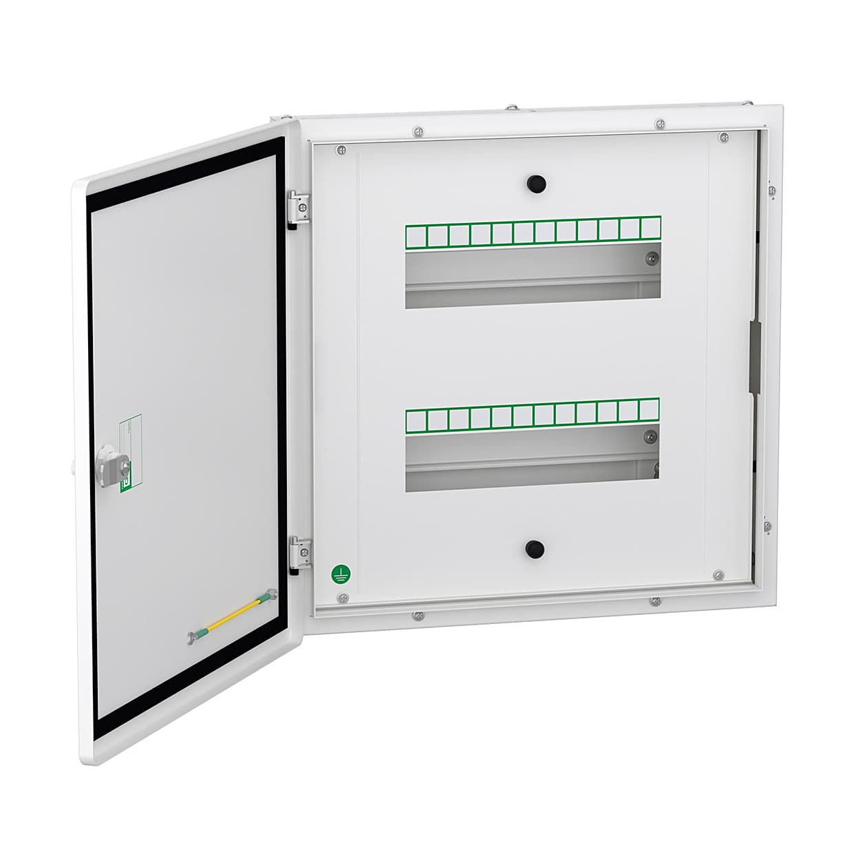 Schneider Electric 2 Tier 24 Modules Double Door Metal - Flexi Tier DBs (IP43), A9HFD224