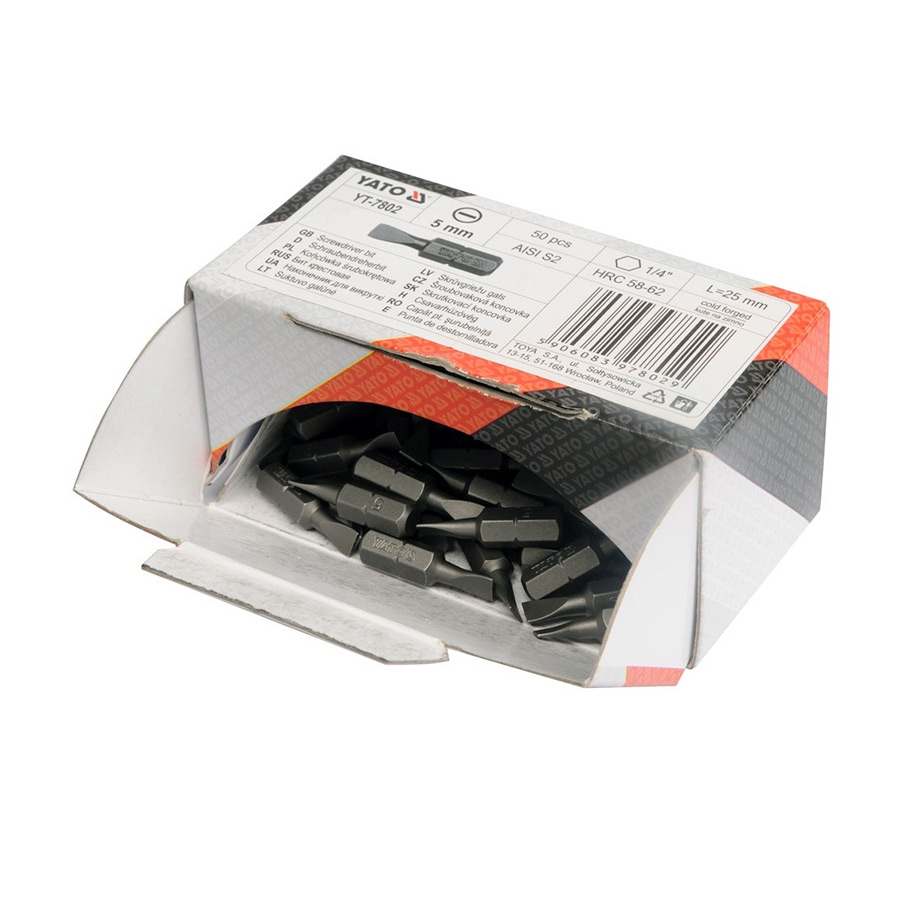 Yato PH1 x 30 mm Length Impact Philips Screwdriver Bits (Pack of 50 Pcs), YT-7894