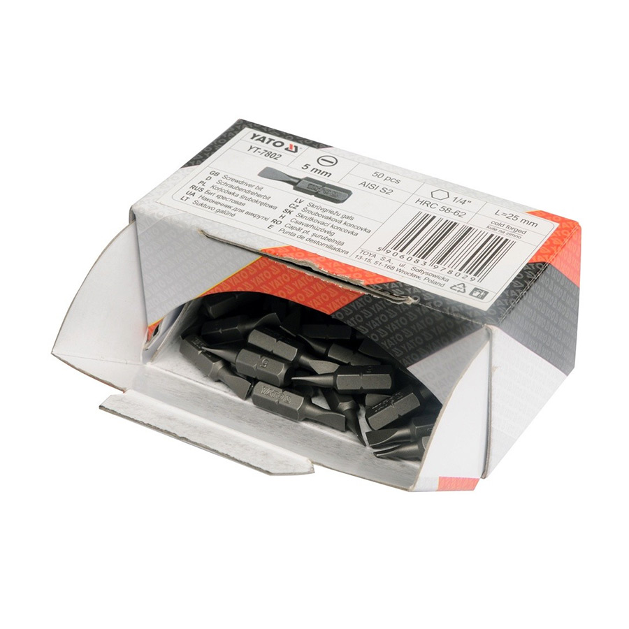 Yato T25 x 30 mm Length Impact Torx Screwdriver Bits (Pack of 50 Pcs), YT-7900 — view 2