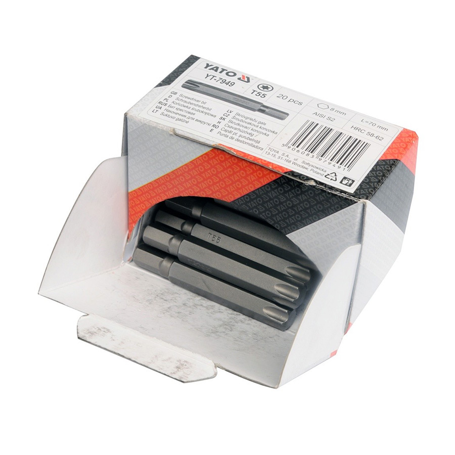Yato PH2 x 70 mm Length Impact Philips Screwdriver Bits (Pack of 50 Pcs), YT-7938 — view 2